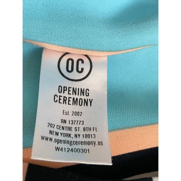 Opening Ceremony Skirt Striped Draped Zip Front Knee Length - Picture 7 of 8